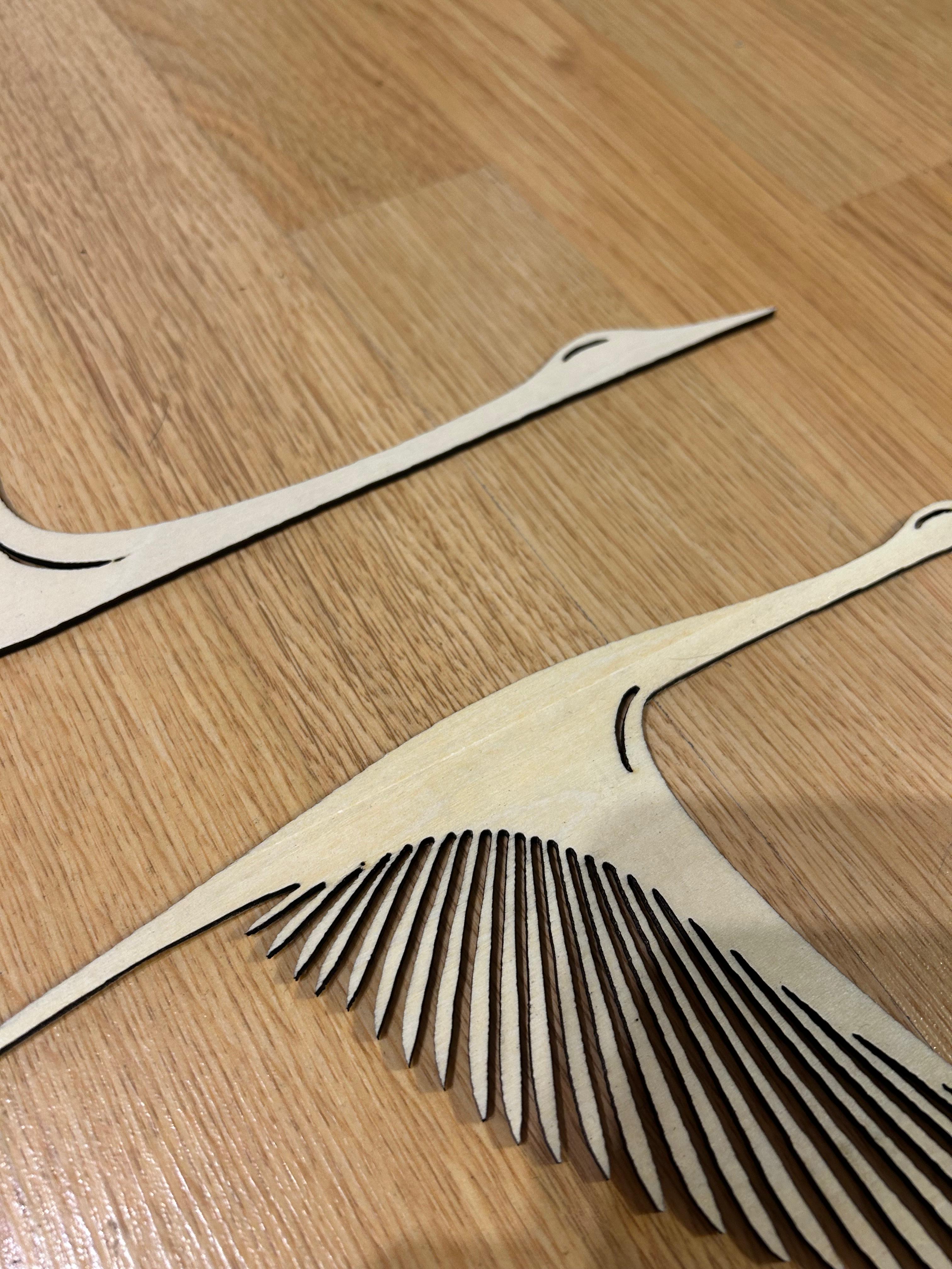 3 Gru giapponesi in legno - Stile orientale