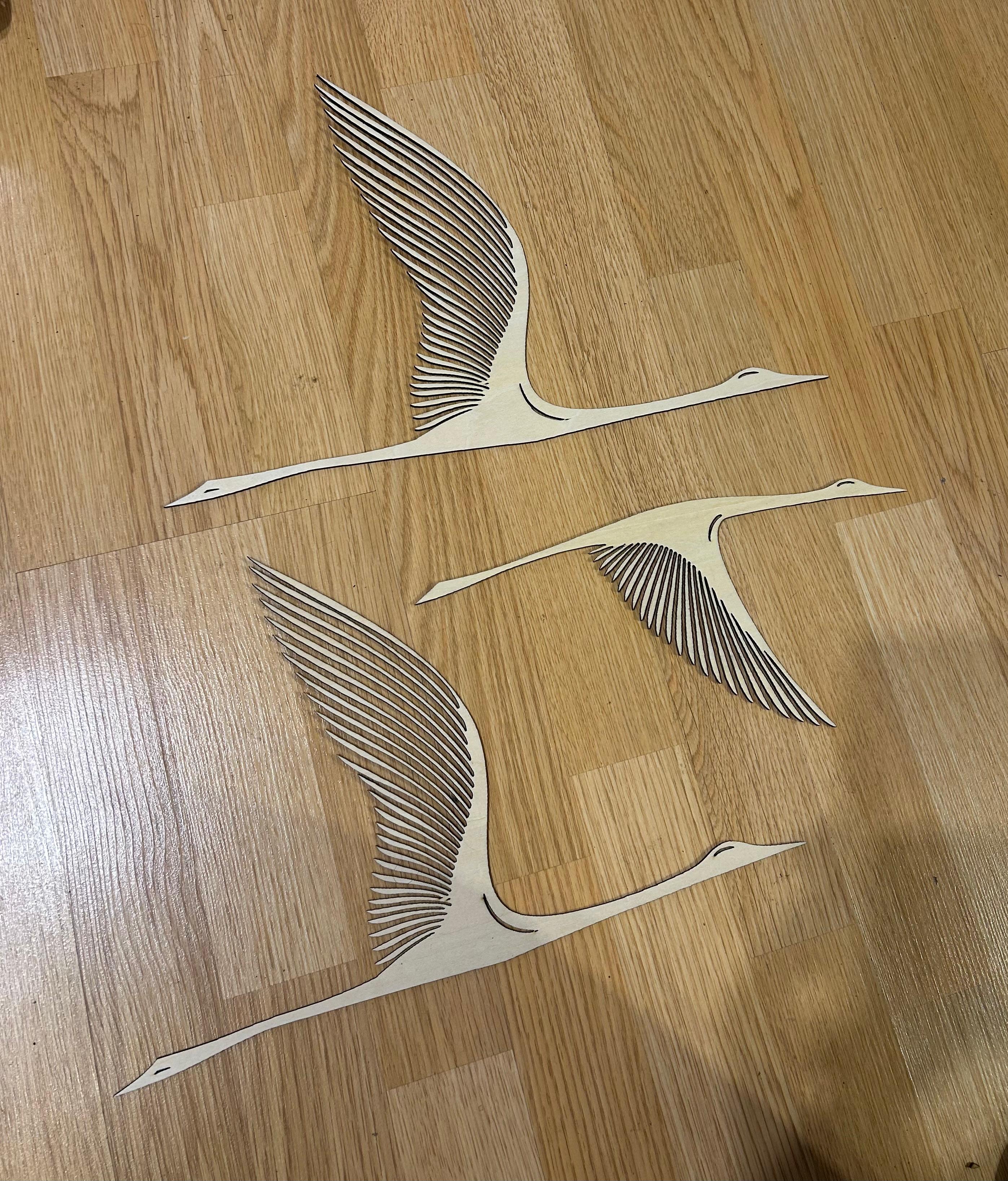 Set 3 Gru Giapponesi in legno da parete 🔥