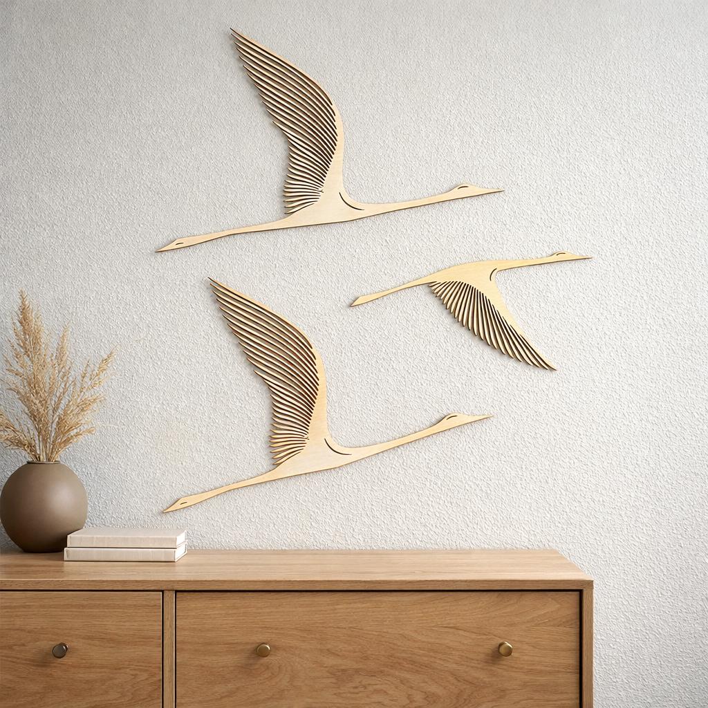 3 Gru giapponesi in legno - Stile orientale