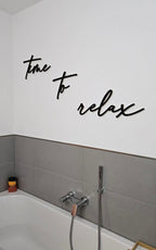 Scritta da parete ''Time To Relax'' in legno