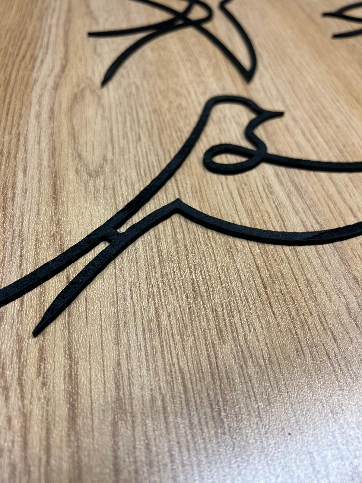 Set di 4 rondini stile minimal da parete in legno