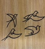 Set di 4 rondini stile minimal da parete in legno