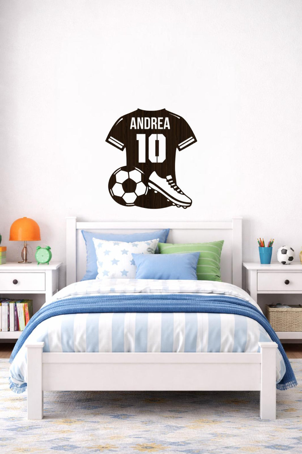 Maglia da calcio in legno personalizzabile con nome e numero