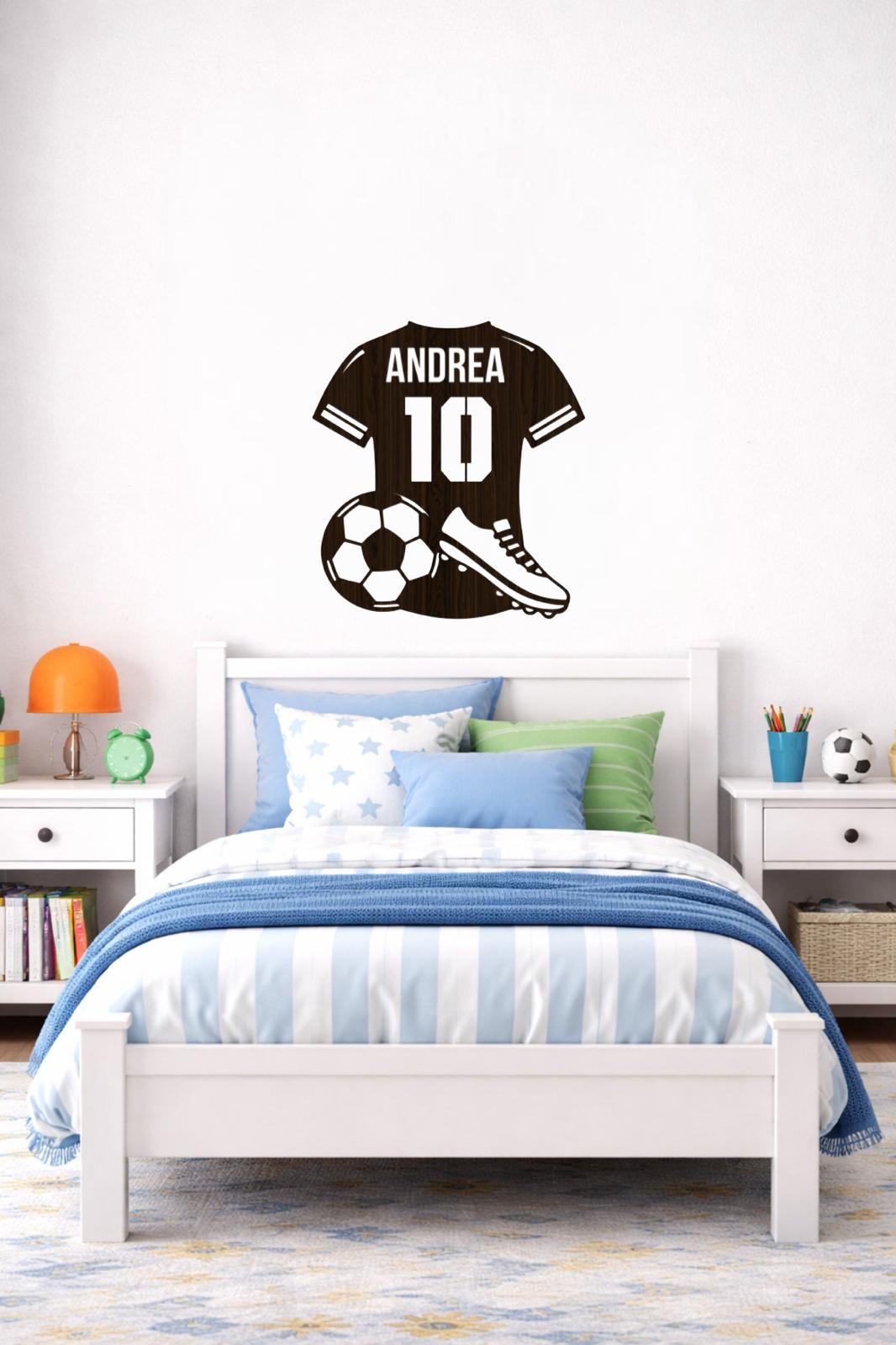 Maglia da calcio in legno personalizzabile con nome e numero