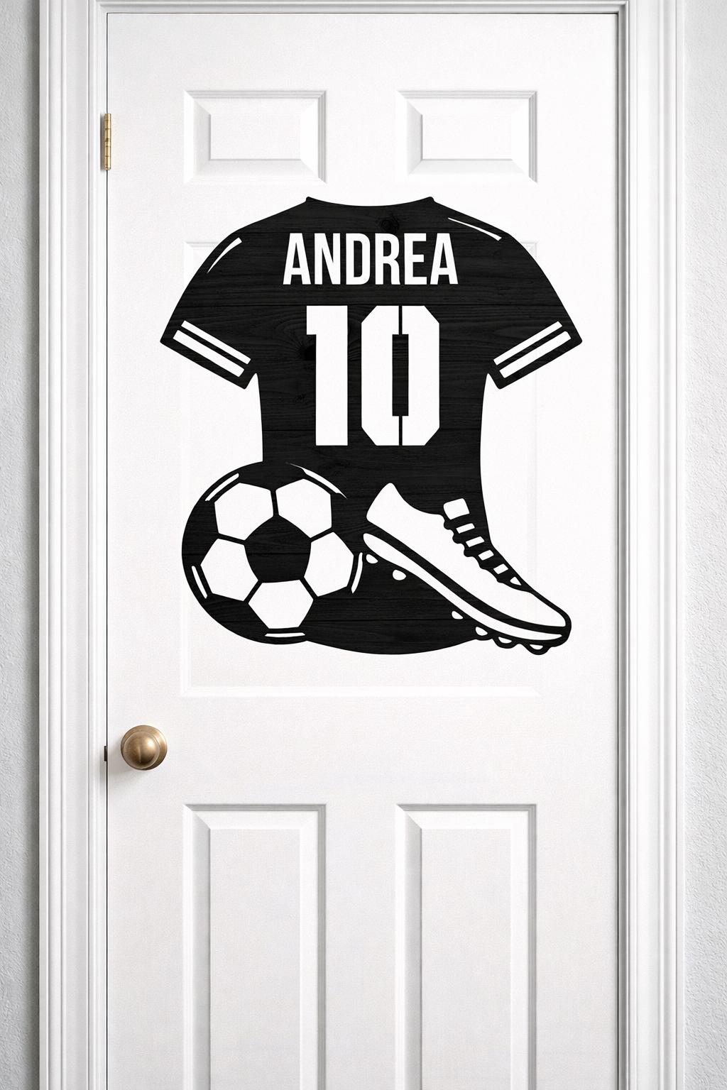 Maglia da calcio in legno personalizzabile con nome e numero