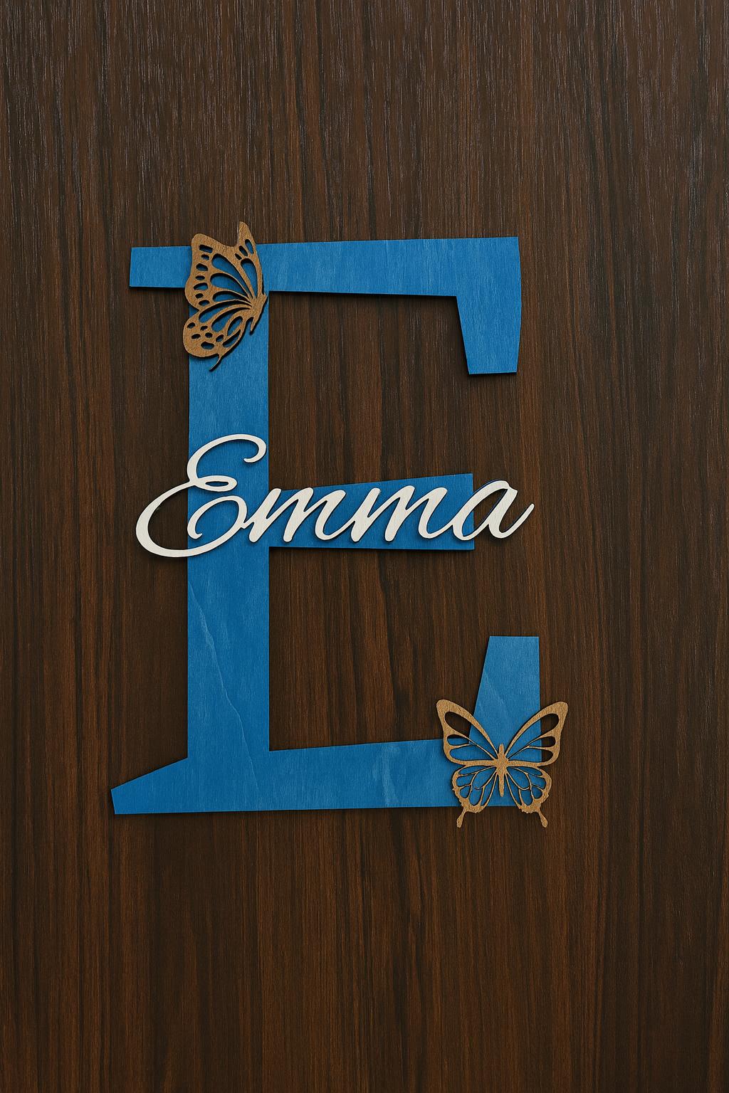 Lettera e nome personalizzata in legno - effetto 3d