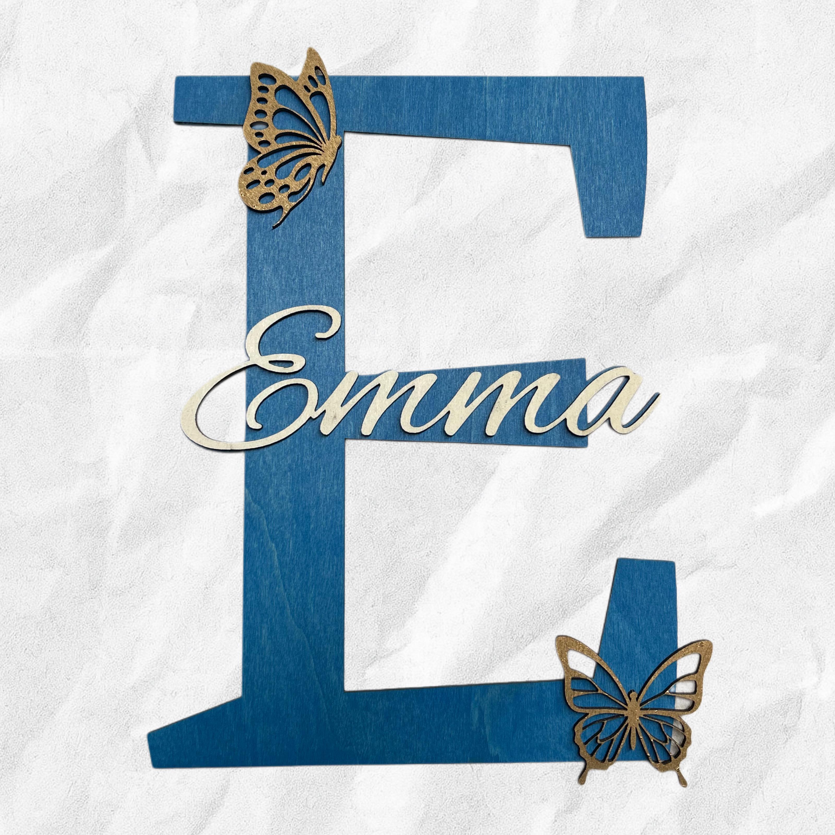 Lettera e nome personalizzata in legno - effetto 3d