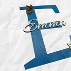 Lettera e nome personalizzata in legno - effetto 3d