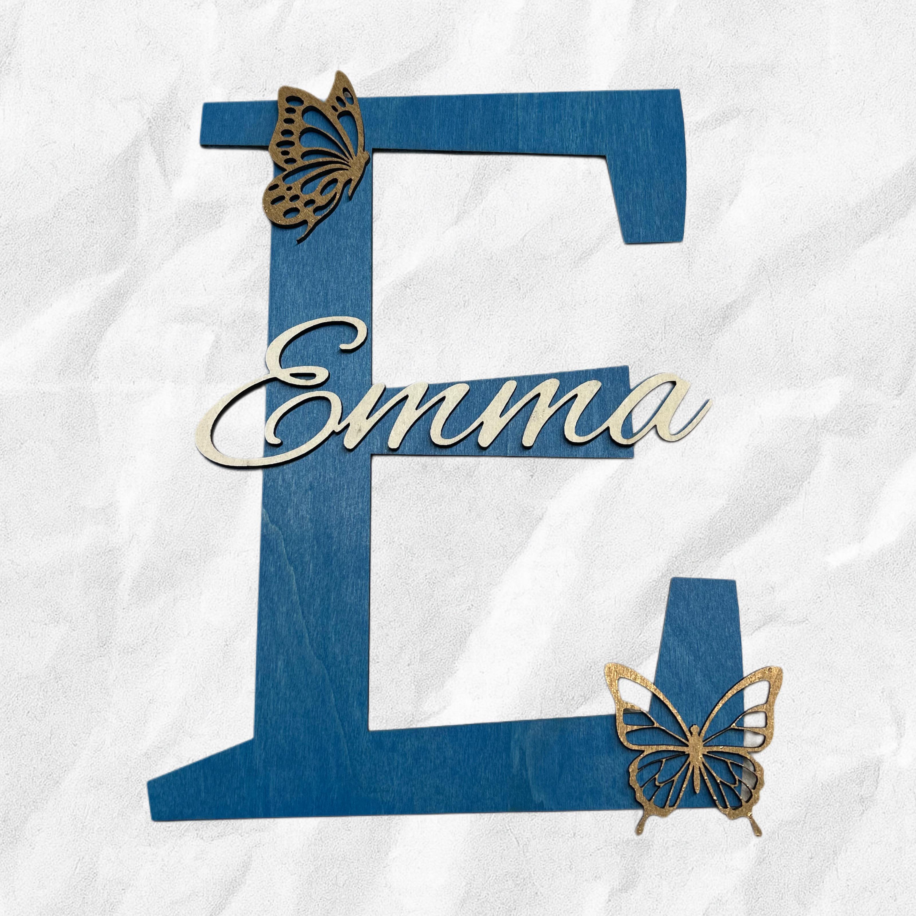 Lettera e nome personalizzata in legno - effetto 3d