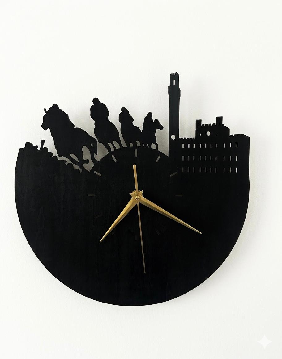 Orologio da Parete "Siena e il Palio" – in Legno
