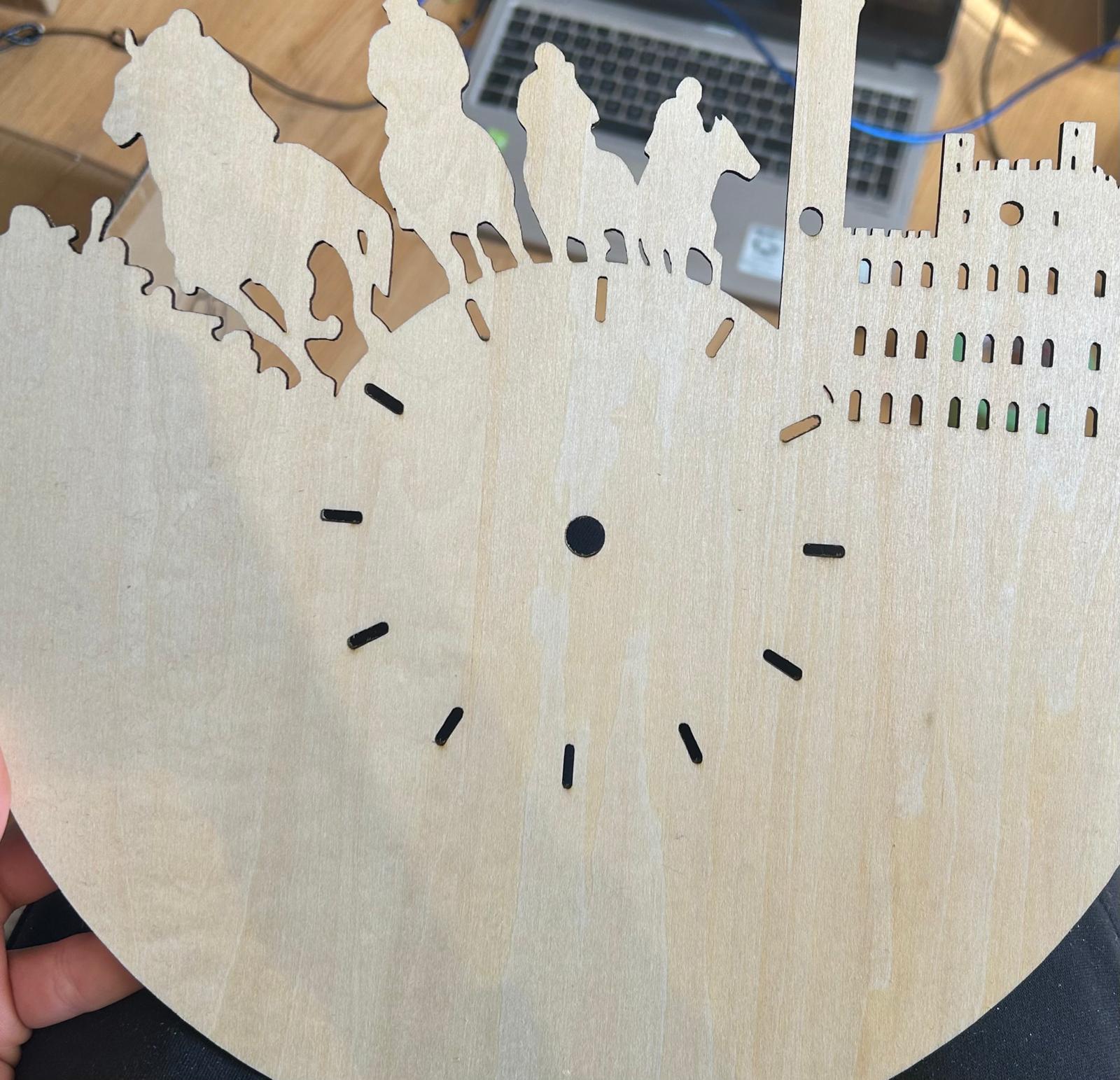 Orologio da Parete "Siena e il Palio" – in Legno