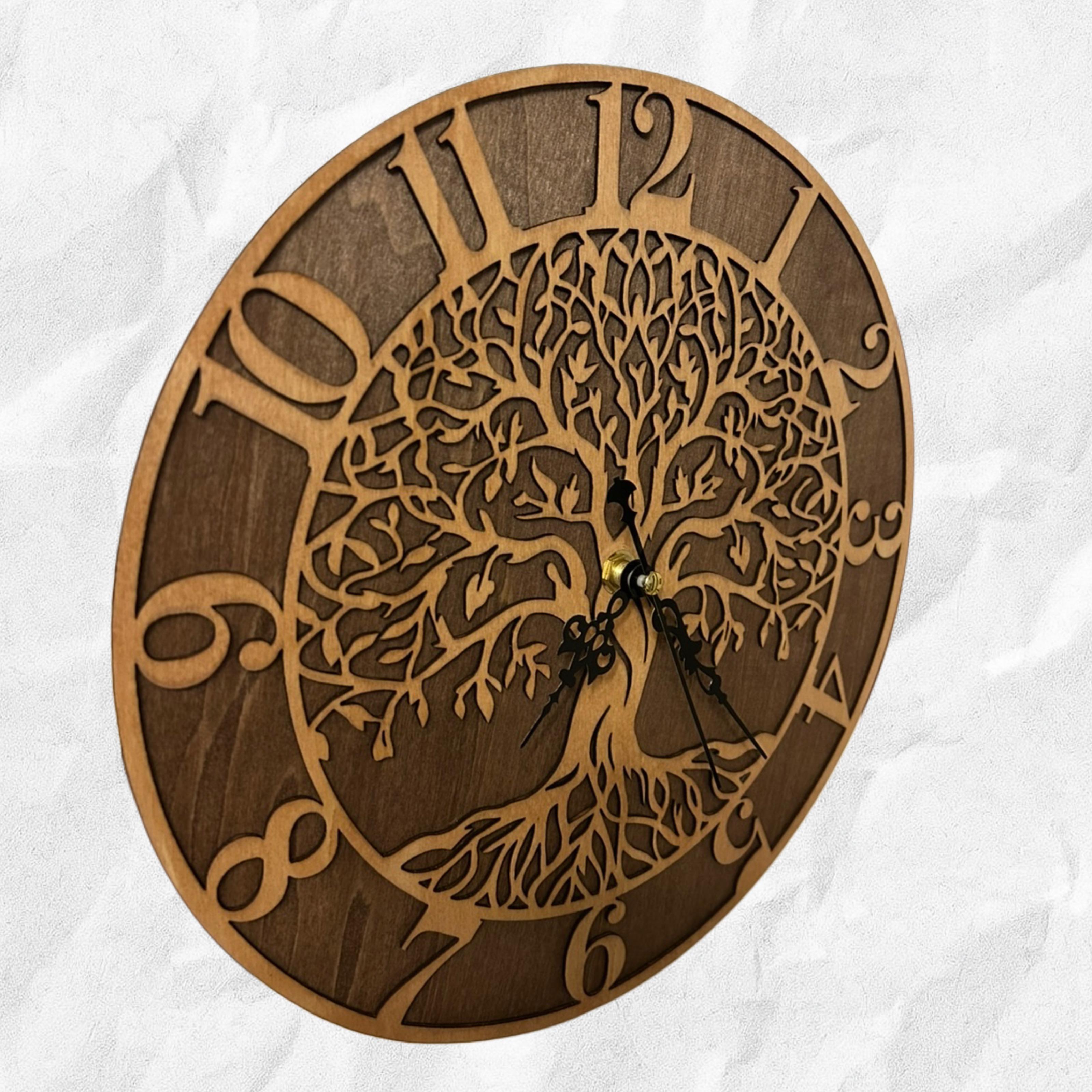 Orologio da Parete "Albero della Vita" – Simbolo di Forza e Rinascita - in Legno