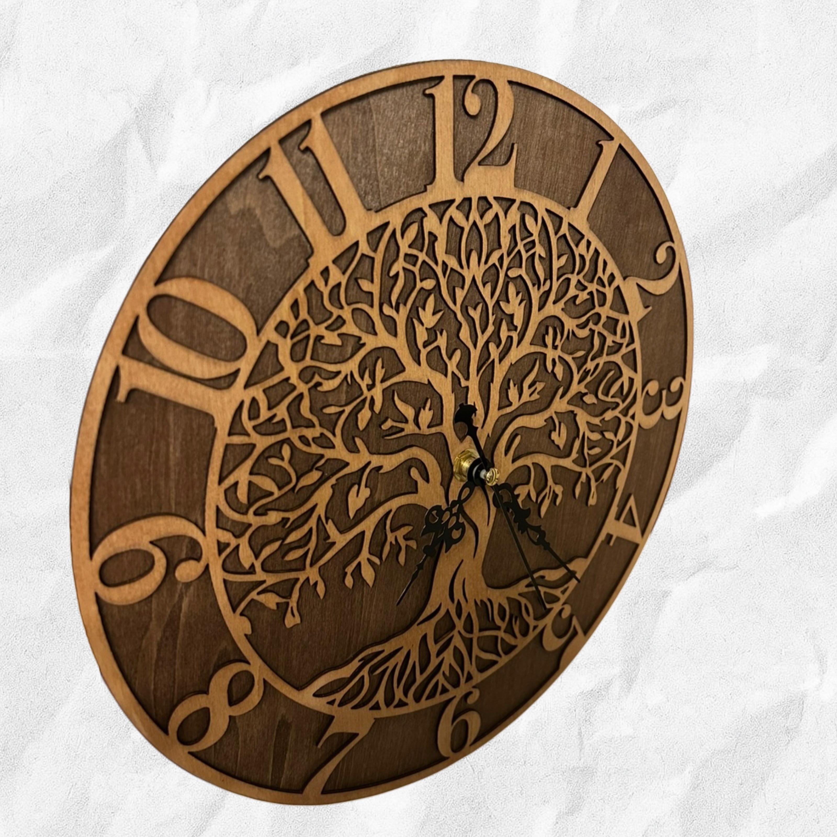 Orologio da Parete "Albero della Vita" – Simbolo di Forza e Rinascita - in Legno