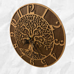 Orologio da Parete "Albero della Vita" – Simbolo di Forza e Rinascita - in Legno