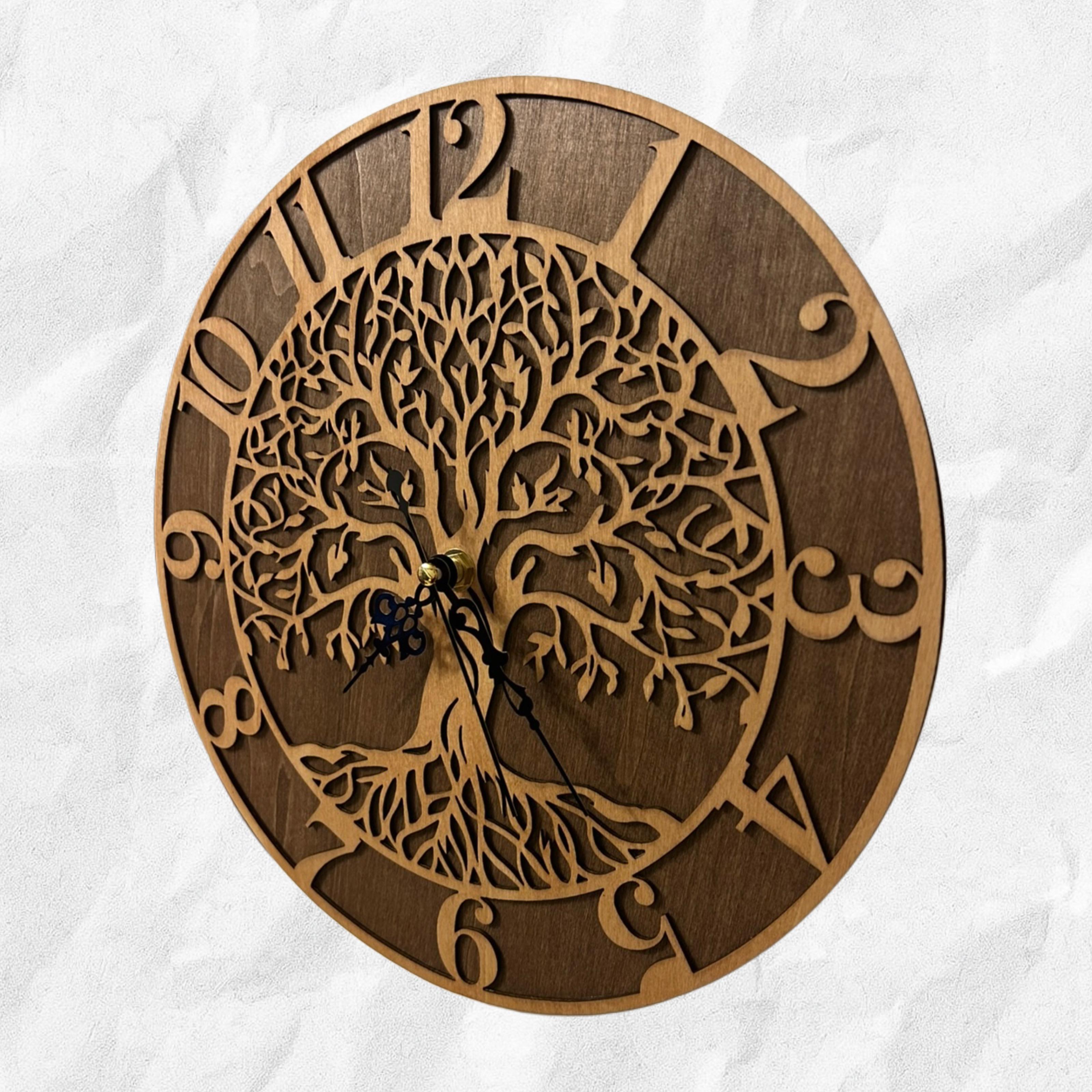 Orologio da Parete "Albero della Vita" – Simbolo di Forza e Rinascita - in Legno