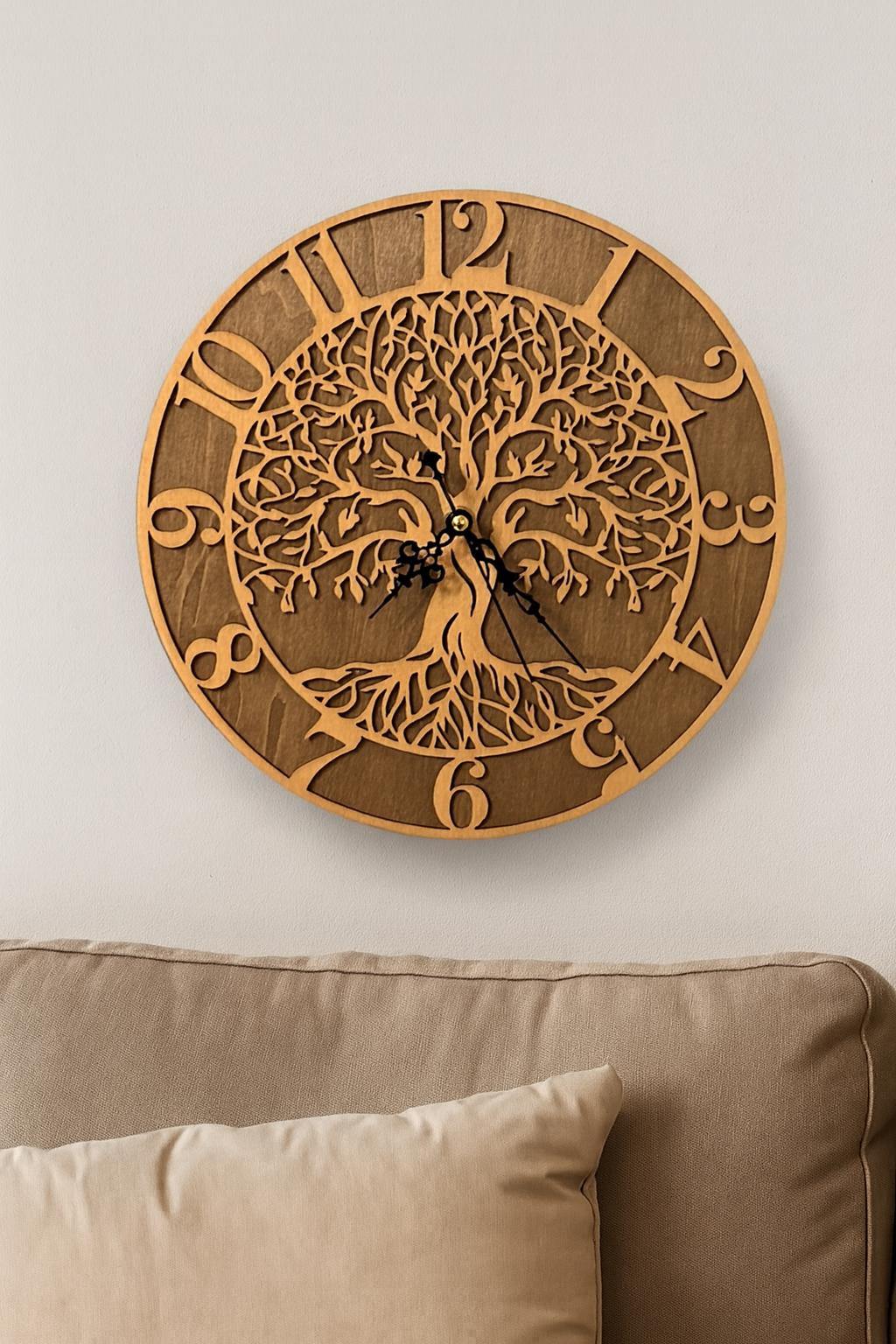 Orologio da Parete "Albero della Vita" – Simbolo di Forza e Rinascita - in Legno