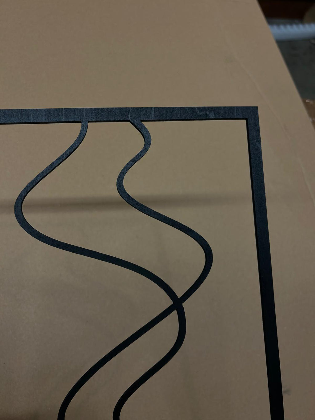 Quadro Moderno "Coffee Line Art" – Decorazione Parete in Legno