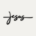 Scritta Murale "Jesus" in Legno Intagliato – Design Minimalista