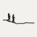 Decorazione Murale "Trekking &amp; Sentieri" in Legno – Silhouette Escursionisti