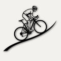 Decorazione Murale "The Cyclist" in Legno – Silhouette Ciclismo su Strada