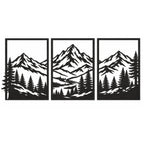 Trittico "Orizzonti Alpini" – Quadri Moderni in Legno